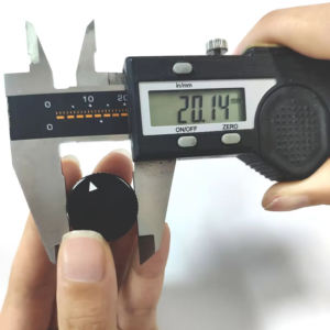cnc black switch knob width measurement display